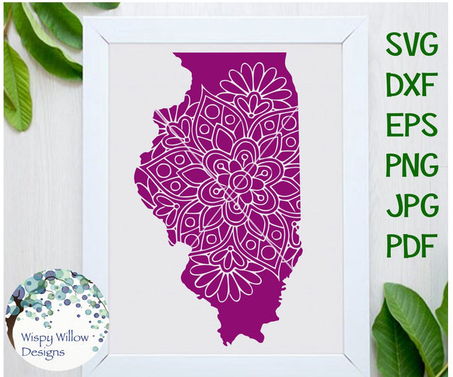 Illinois Mandala SVG Wispy Willow Designs 