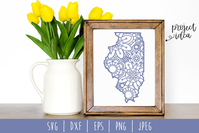 Illinois Mandala Zentangle SVG SavoringSurprises 