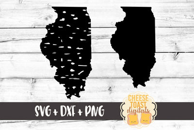 Illinois - Solid & Grunge SVG Cheese Toast Digitals 