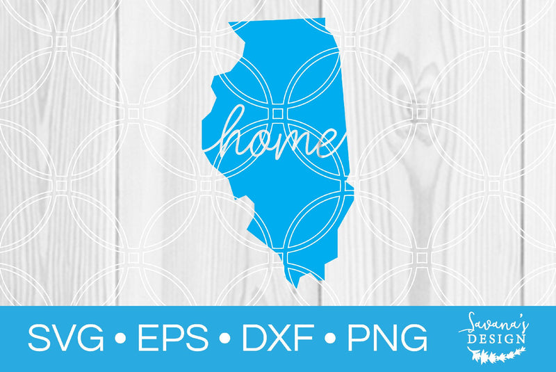 Illinois State with Home SVG SavanasDesign 