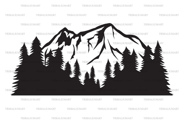 Illustration of mountain landscape SVG TribaliumArtSF 