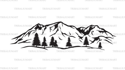 Illustration of mountain landscape SVG TribaliumArtSF 