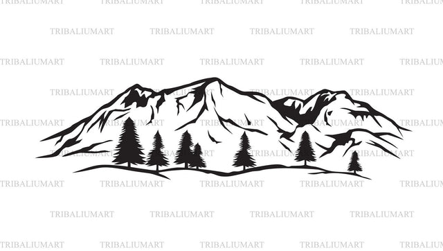 Illustration of mountain landscape SVG TribaliumArtSF 