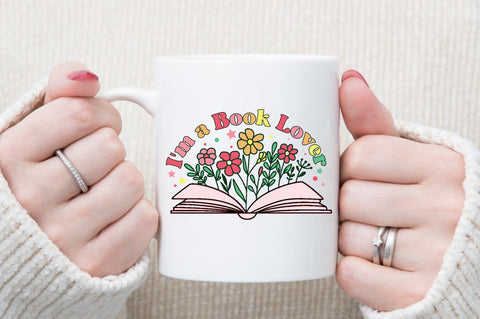 I'm a Book Lover,Book Lovers flower's Sublimation Sublimation designartist 
