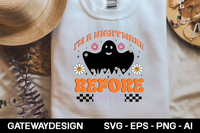 I'm A Nightmare Before Coffee retro svg design SVG designmaster24 