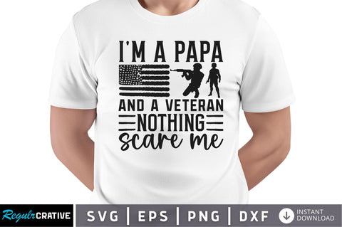 Im a papa and a veteran nothing SVG SVG Regulrcrative 