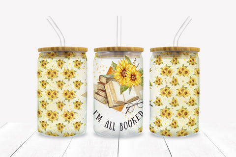 I'm All Booked Libbey Can Sublimation Wrap Sublimation BijouBay 