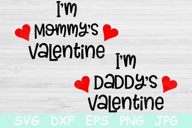 I'm Daddy's Valentine Svg Files Saying. Valentines Cut Files for Cricut and Silhouette. Hand Lettered Valentine's Svg Stencil with Hearts. SVG TiffsCraftyCreations 