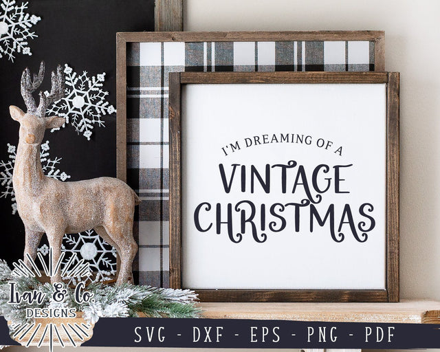 I'm Dreaming of a Vintage Christmas SVG Files | Farmhouse SVG | Wood Sign SVG | Commercial Use | Cricut | Silhouette | Digital Cut Files (1066257534) SVG Ivan & Co. Designs 