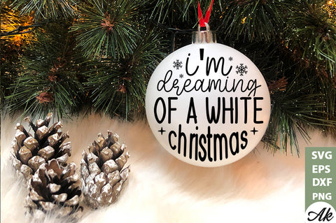 I'm dreaming of a white Christmas Round Sign SVG akazaddesign 