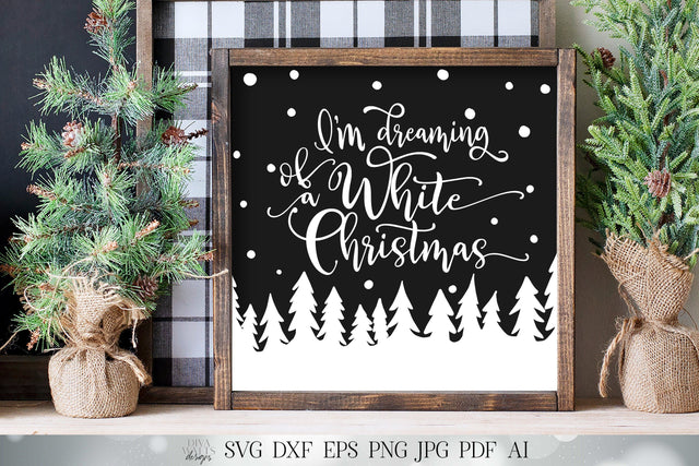 I'm Dreaming Of A White Christmas SVG | Winter SVG | Christmas SVG | Snow svg | dxf and more! | Printable SVG Diva Watts Designs 