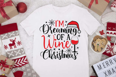 I'm Dreaming of a Wine Christmas svg, Christmas wine svg, wine tumbler svg, Drinkware svg SVG Isabella Machell 