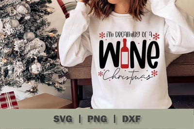 I'm Dreaming of a Wine Christmas SVG Cut File SVG Ollive Studio 