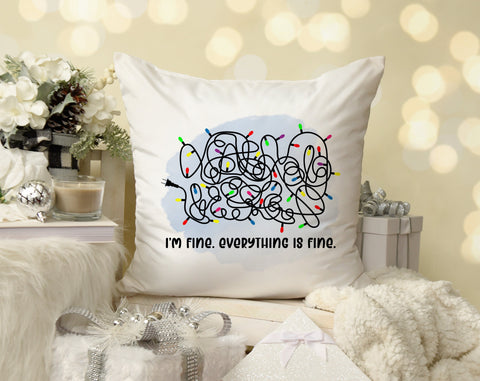 I'm Fine Everything Is Fine Christmas Lights PNG For Sublimation, Tangled Christmas Lights PNG, Funny Christmas PNG Sublimation HappyDesignStudio 