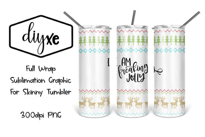 I'm Freaking Jolly | 20oz Tumbler | Christmas Sublimation Tumbler Sublimation DIYxe Designs 
