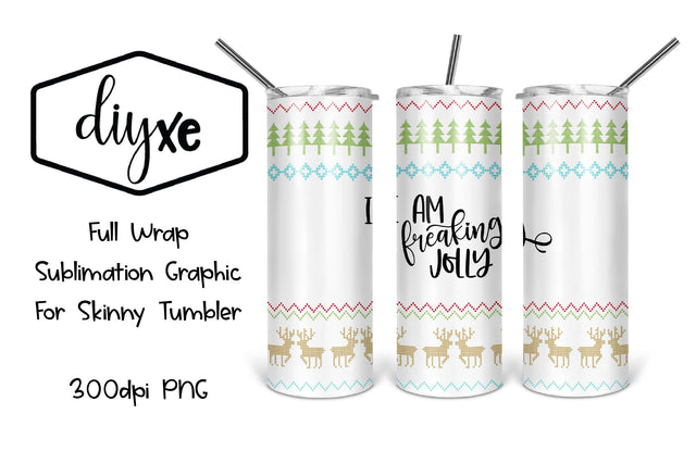 I'm Freaking Jolly | 20oz Tumbler | Christmas Sublimation Tumbler Sublimation DIYxe Designs 