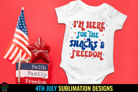 I'm Here for Snacks I Kids 4th of July Sublimation I July 4 Sublimation Happy Printables Club 