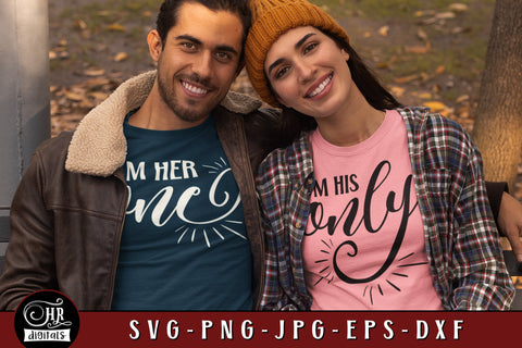 I'm His One I'm Her Only SVG, Cute Couples Gift Idea, Husband Wife, Funny Matching Couple SVG, Love, Romantic, Eps Png Dxf, Cricut, Crafts SVG HRdigitals 