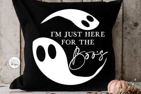 I'm Just Here For The Boos | Halloween Ghost Round Design SVG Diva Watts Designs 
