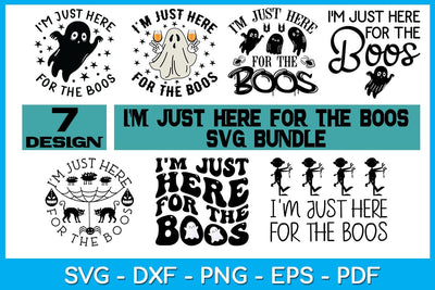 I'm Just Here For The Boos Halloween SVG Bundle SVG Creativedesigntee 
