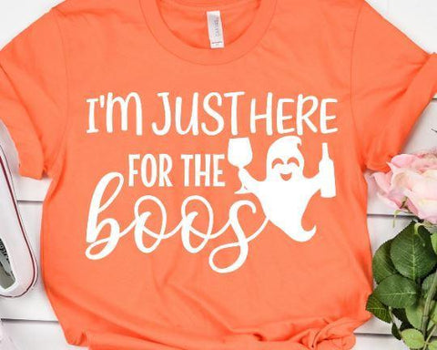 I'm Just Here for the Boos Halloween SVG - Drink Halloween - Funny Halloween SVG SVG She Shed Craft Store 