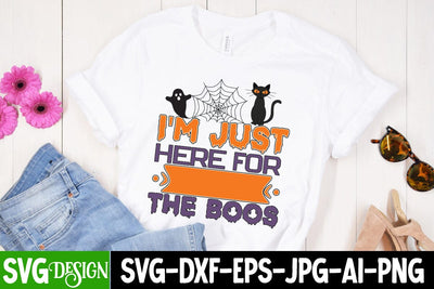 I'm Just Here For The Boos SVG Cut File, I'm Just Here For The Boos PNG, Halloween SVG , Halloween Boo SVG Design SVG BlackCatsMedia 