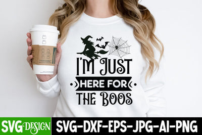 I'm Just Here For The Boos SVG Cut File, I'm Just Here For The Boos Quotes, I'm Just Here For The Boos Sublimation PNG ,Halloween SVG Cut File, Halloween SVG bundle, Halloween Quotes SVG ,Halloween SVG Sublimation Design, Trick or Treat SVG SVG BlackCatsMedia 