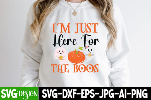 I'm Just Here For The Boos SVG Cut File, I'm Just Here For The Boos SVG Quotes, I'm Just Here For The Boos PNG, ,Halloween SVG Sublimation Design, Trick or Treat SVG SVG BlackCatsMedia 