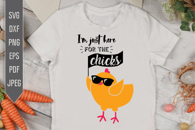 I'm Just Here For The Chicks Svg. Easter Svg. Funny Boy Easter Bib. Onesie, Shirt, Bodysuit, Bib. Easter Egg Hunt. Cricut, Silhouette, dxf SVG Mint And Beer Creations 
