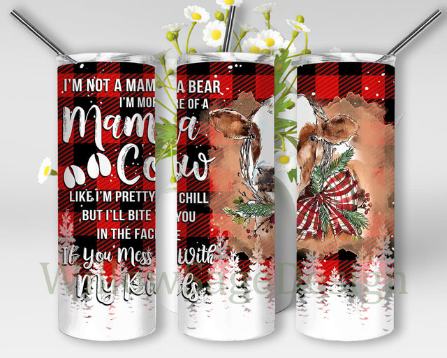 I’m More Of A Mama Cow Tumbler Png, Mama Cow 20oz Skinny Tumbler, Cow Tumbler Design Png, Mama Plaid Tumbler Wrap, Mother's Day Gift, Digital Download Sublimation WillowSageDesign 