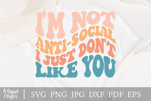 I'm Not Anti-Social I Just Don't Like You svg, Funny Svg, Sarcastic svg, Gift for Bestie svg, Humor svg, Retro svg,Humorous svg, Funny Saying Svg SVG Fauz 