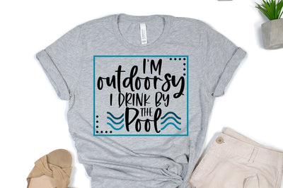 I'm Outdoorsy I Drink By The Pool SVG | Wine Stencil SVG SVG Ikonart Design Shop 