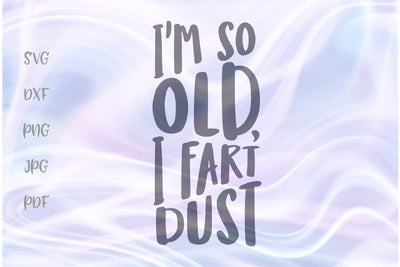 I'm so Old I Fart Dust SVG, PNG, DXF, PDF, JPG SVG Digitals by Hanna 