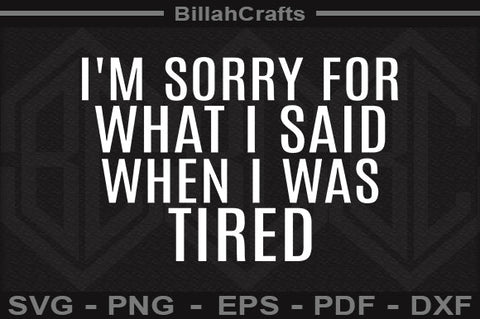 I'm Sorry For What I Said When I Was Tired SVG SVG BillahCrafts 