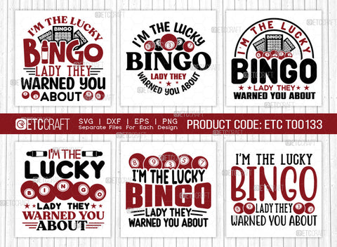 Im The Lucky Bingo Lady SVG Bundle, Bingo Svg, Bingo gift Svg, Bingo Games Svg, Crazy Bingo Svg, Bingo Quotes, ETC T00133 SVG ETC Craft 