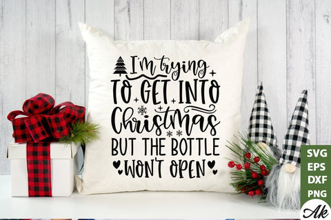 I'm trying to get into Christmas but the bottle won't open SVG SVG akazaddesign 