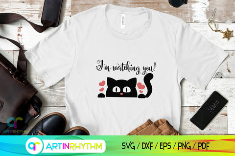 I'm watching you Svg, Cat Svg, Cute Cat Svg, Peeking Cat Svg, Cat Svg Cut File SVG Artinrhythm shop 