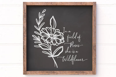 In a Field of Roses | Wildflower Sign, Shirt or Stencil SVG SVG Ikonart Design Shop 