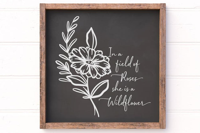 In a Field of Roses | Wildflower Sign, Shirt or Stencil SVG SVG Ikonart Design Shop 