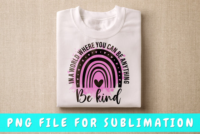 In A World Where You Can Be Anything Be Kind PNG, Kindness Design For Sublimation Sublimation HappyDesignStudio 