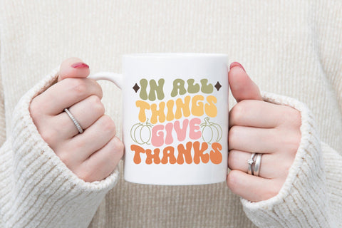 In All Things Give Thanks, Retro Thanksgiving SVG SVG CraftLabSVG 