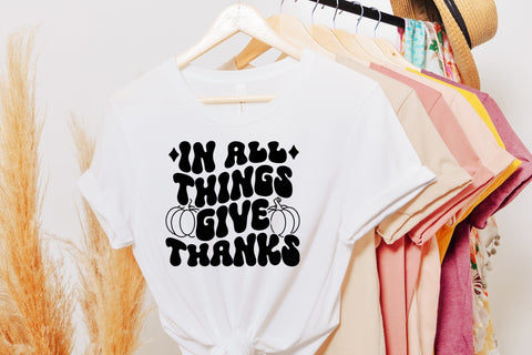 In All Things Give Thanks, Retro Thanksgiving SVG SVG CraftLabSVG 
