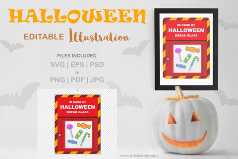 In case of Halloween break glass SVG Illustration. SVG Arts By Naty 