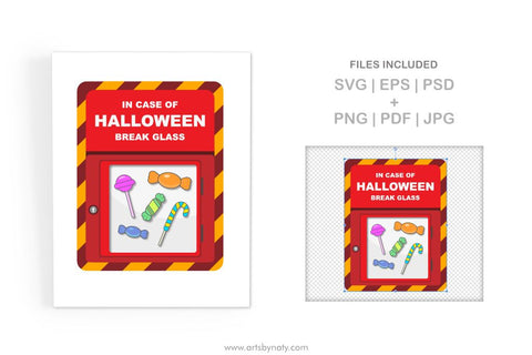 In case of Halloween break glass SVG Illustration. SVG Arts By Naty 