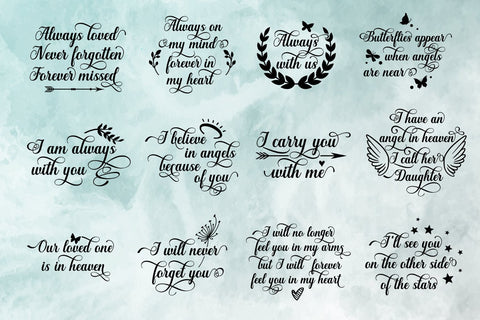 In loving memory Bundle - Loss and grief quotes SVG Boertiek 