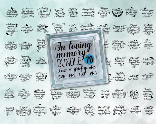 In loving memory Bundle - Loss and grief quotes SVG Boertiek 