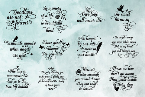 In loving memory Bundle - Loss and grief quotes SVG Boertiek 