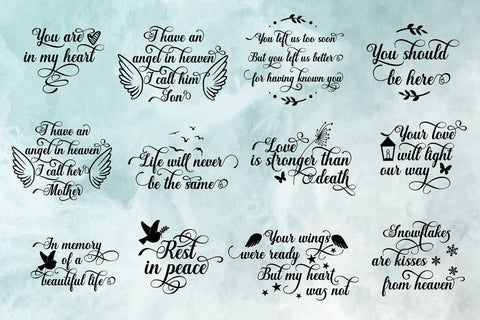 In loving memory Bundle - Loss and grief quotes SVG Boertiek 