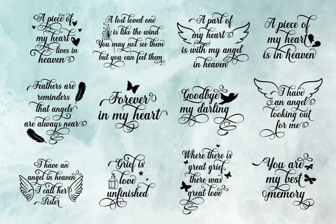 In loving memory Bundle - Loss and grief quotes SVG Boertiek 