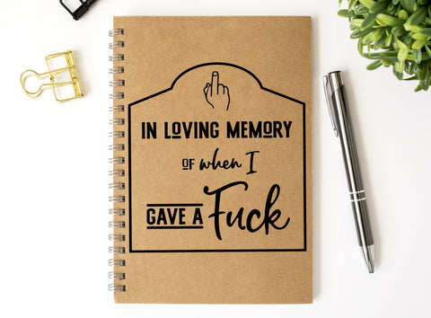 In Loving Memory of When I Gave a Fuck Tombstone SVG Design SVG Crafting After Dark 
